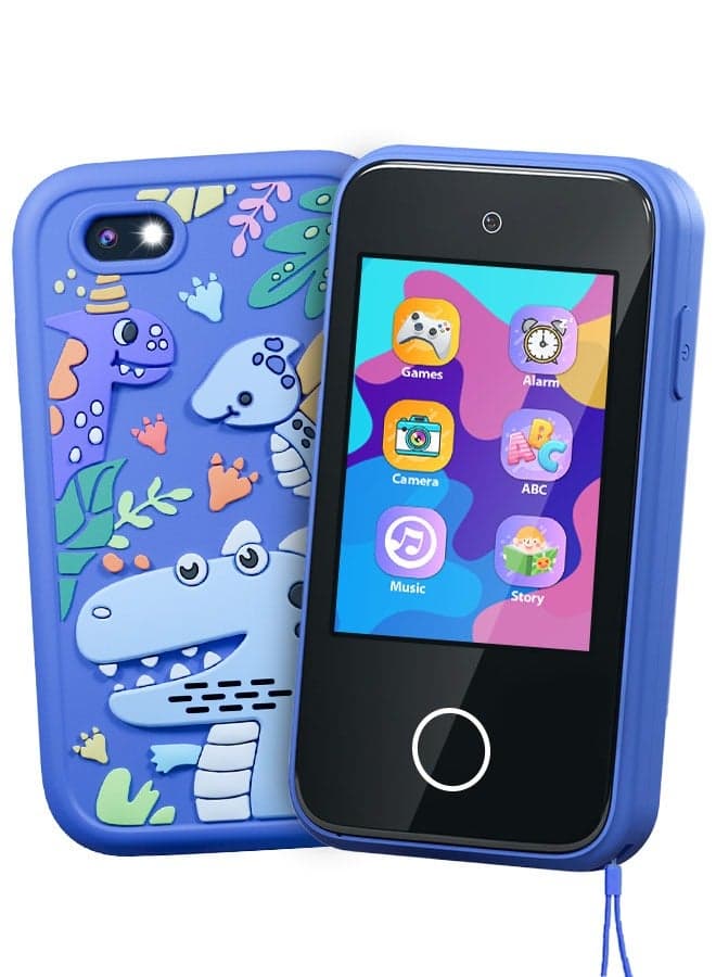 ERTYU Kids Smart Phone Toys for Boys Ages 3-7 with Dual Camera - Toddler Phone Toys with Learning Games, Travel Toys with MP3 Music Player for Birthday Gifts for 3 4 5 6 7 Year Old Kids (Blue1)