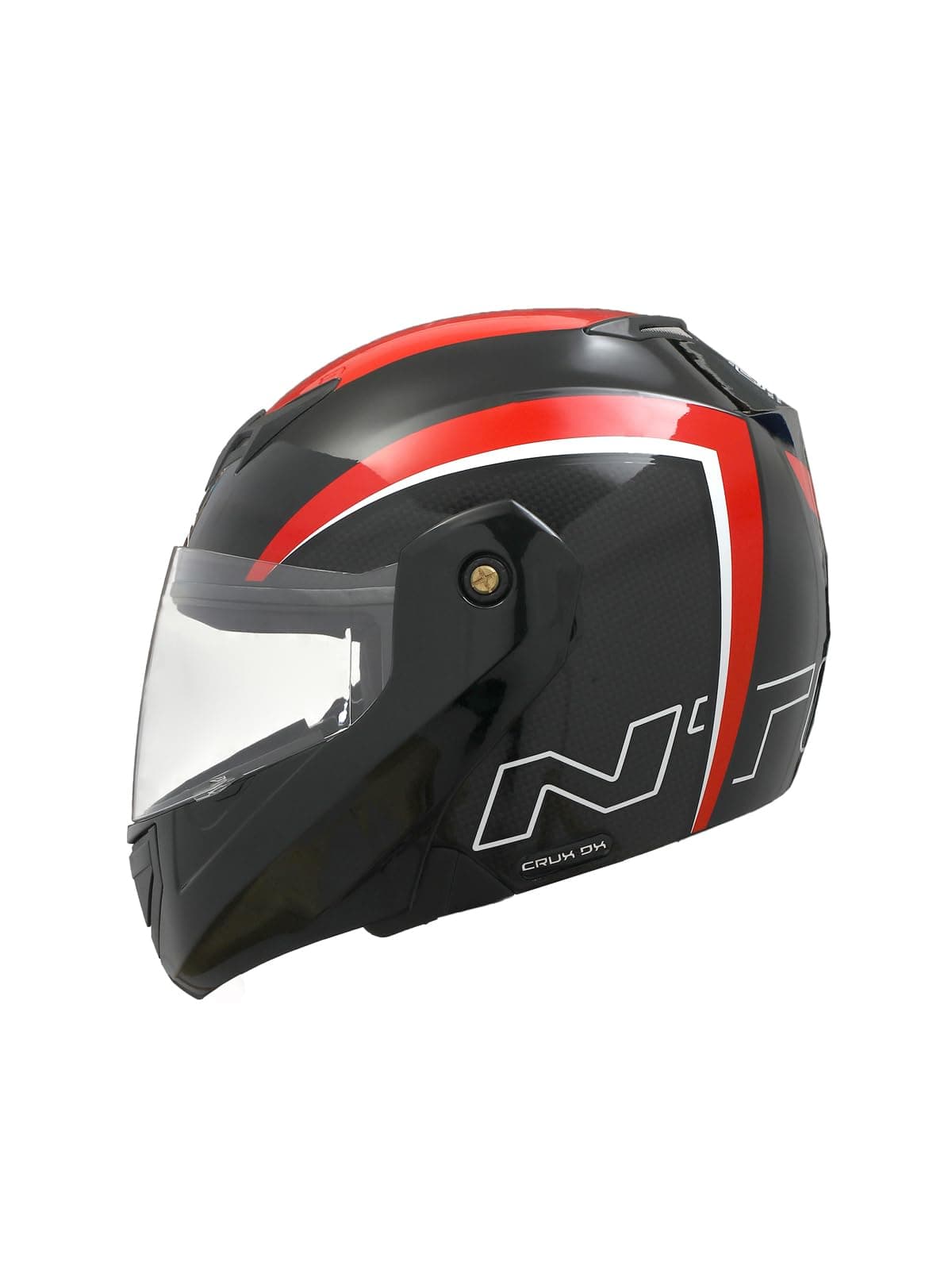 TVS Ntorq Full Face, Flip Up Helmet with ABS Shell, ISI Certified, Scratch and UV Resistant Visor, Red-Black - XL