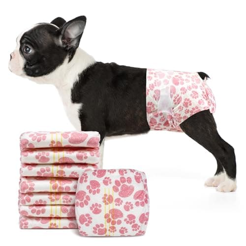Dono Dog Diapers Female, Disposable Doggie Diapers, Super Absorbent Puppy Diapers with Adjustable Tail Hole, Wetness Indicator for Cats Doggy in Heat Period, X-Small, 16 Count