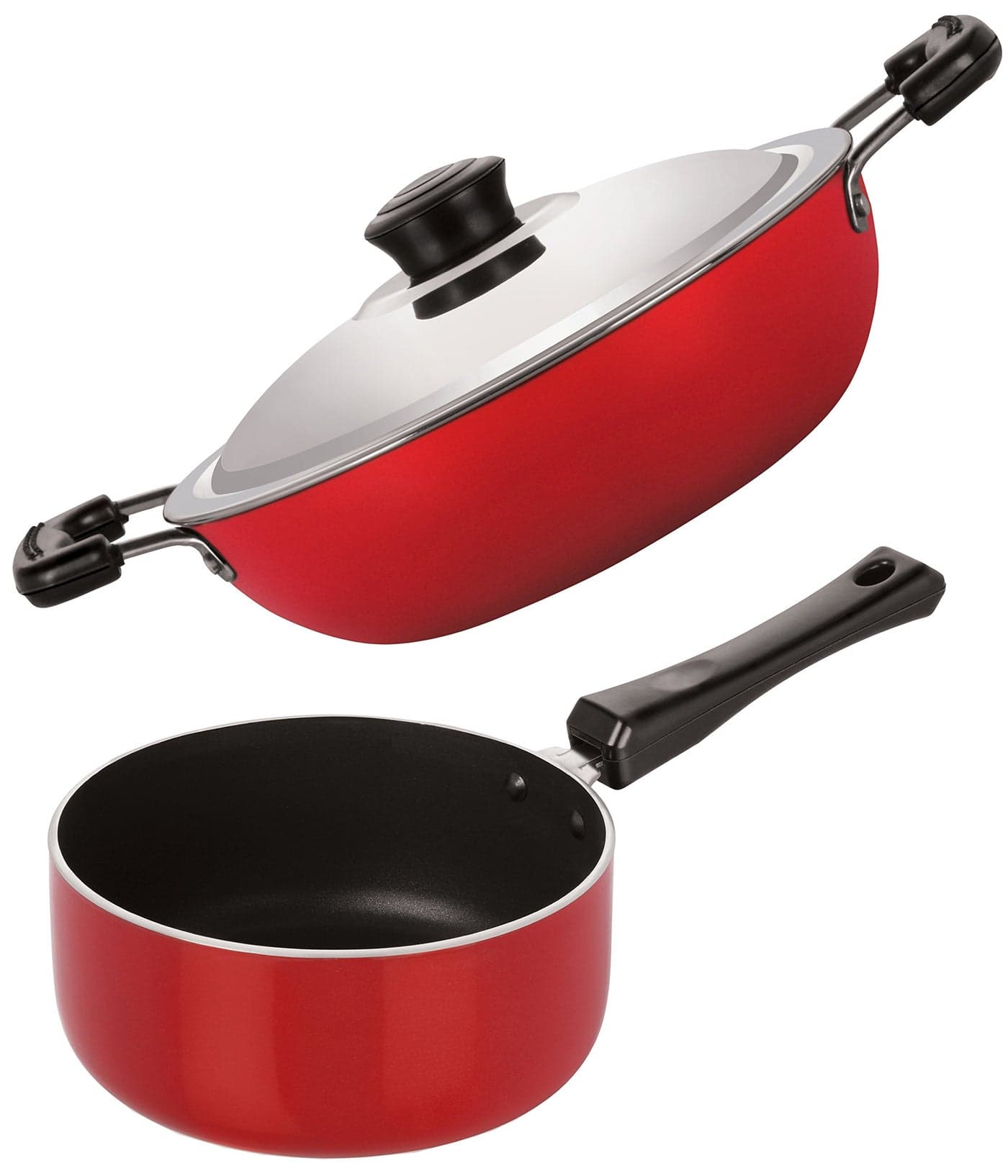 Nirlon Non-Stick Gas Compatible Stain Free Cookware Essential Combo Gift Set Offer with Bakelite Handle, 2.6mm_DKD(M)_SP(M)