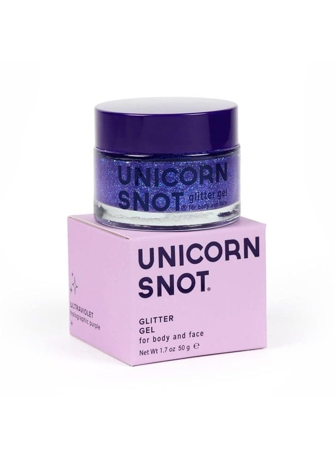 Unicorn Snot Holographic Body Glitter Gel for Body, Face, Hair - Vegan & Cruelty Free - 1.7 oz (Ultraviolet)