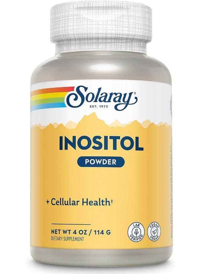 SOLARAY Pure Inositol Powder - Cellular Health Support - Vegan, Lab Verified - 163 Servings, 4 OZ (4oz, 162 Serv.)