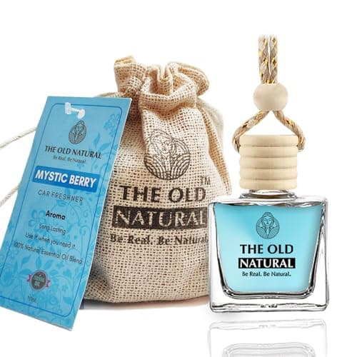 The Old Natural Car Air Freshener with Essential Oils Fragrance in Glass bottle with Wooden Diffuser Lid | 10ml (Mystic Berry - Pack of 1, 10ml)