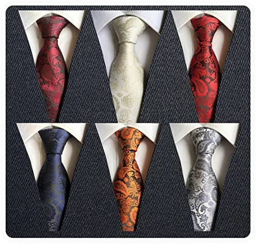 Adulove Men's Necktie Classic Silk Tie Woven Jacquard Neck Ties 6 PCS