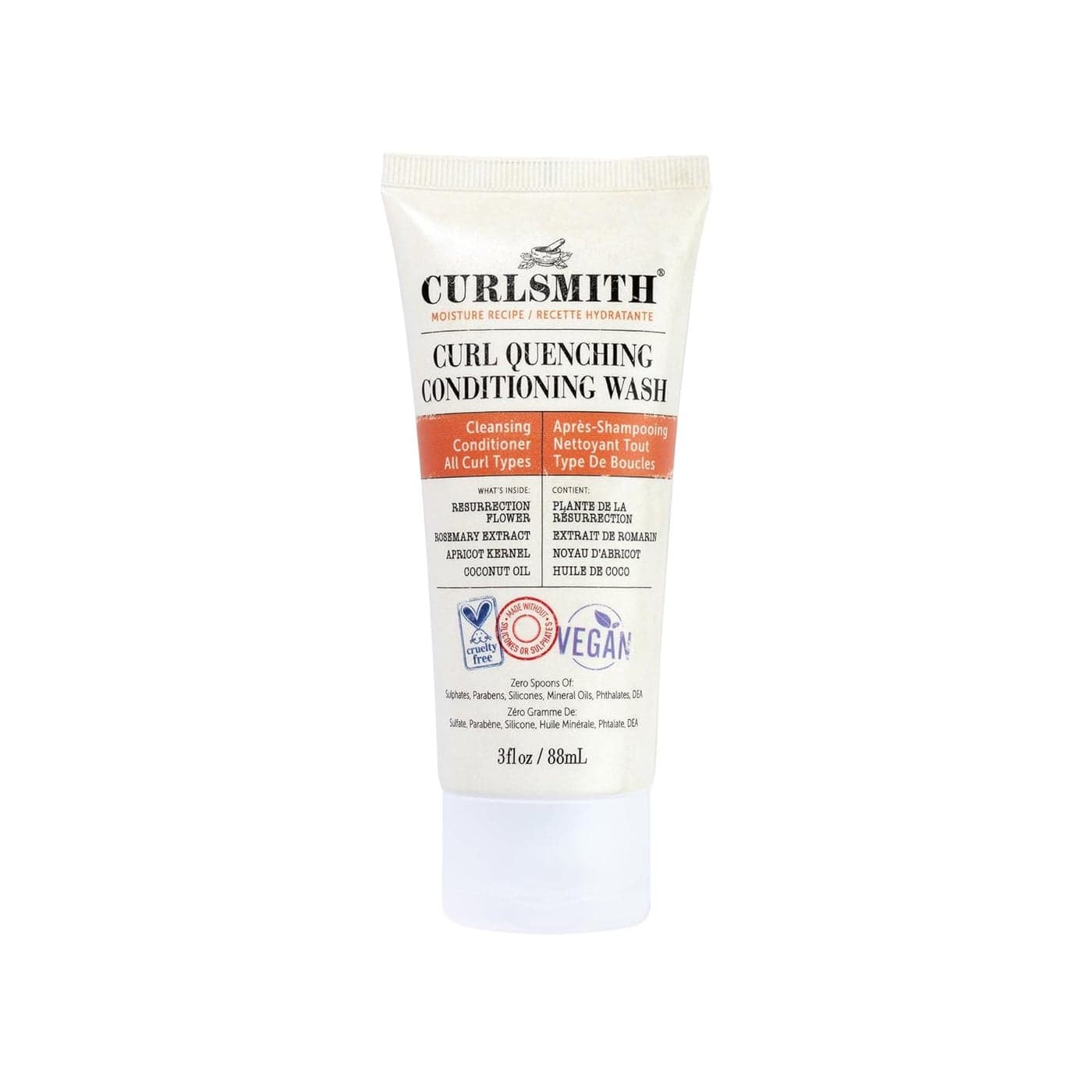 CURLSMITH Curl Quenching Conditioning Wash CoWash Cleanser Gently Moisturizes SulphateFree CoWash For All Curl Types Vegan Cruelty Free 3 oz