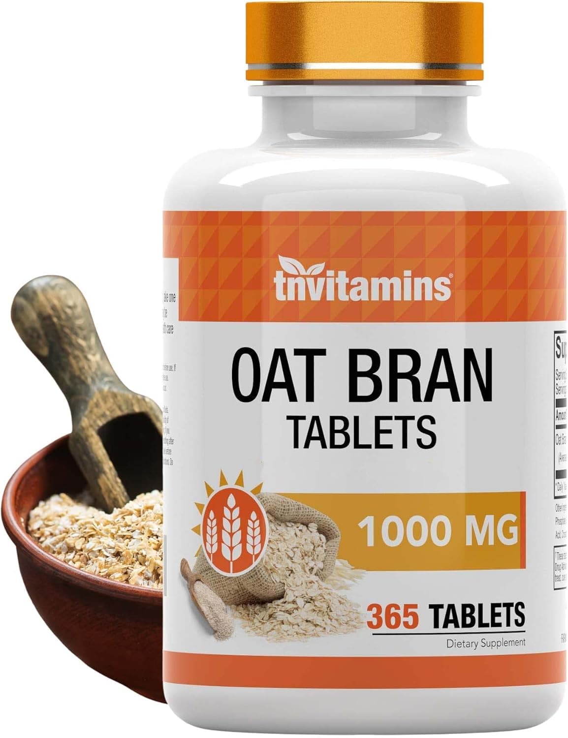Oat Bran Tablets 365 Tablets x 1000 MG per Tablet Oat Fiber Tablets Soluble Dietary Fiber Supplement May Support Digestive Health