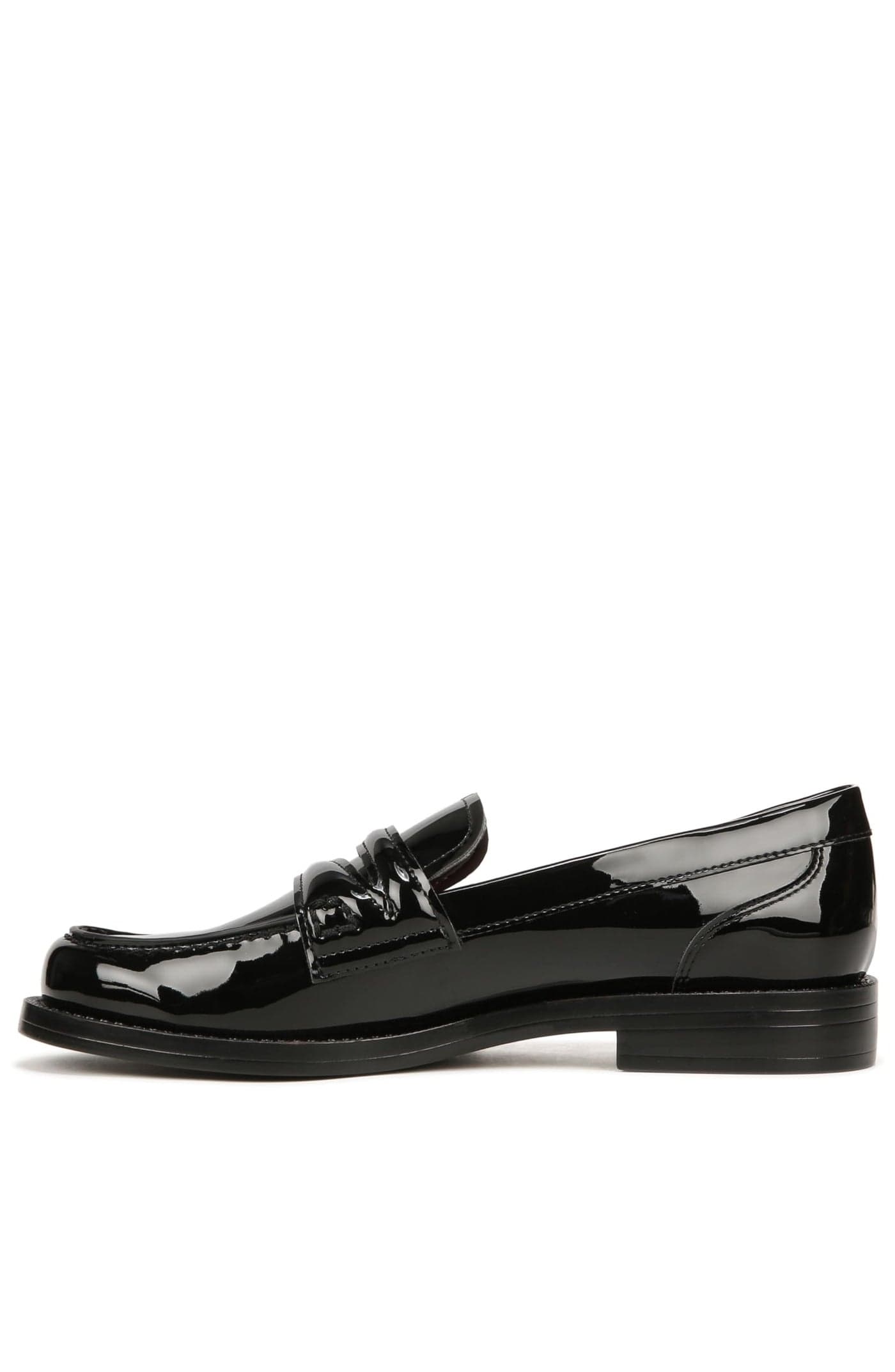 Franco Sarto Womens Lillian Slip On Penny Loafer Black Patent 6 M