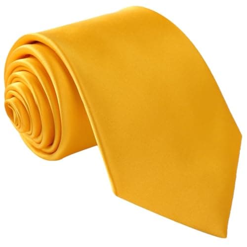 fortunatever Men's Solid Satin NecktieYellow Ties For Men With Gift Box