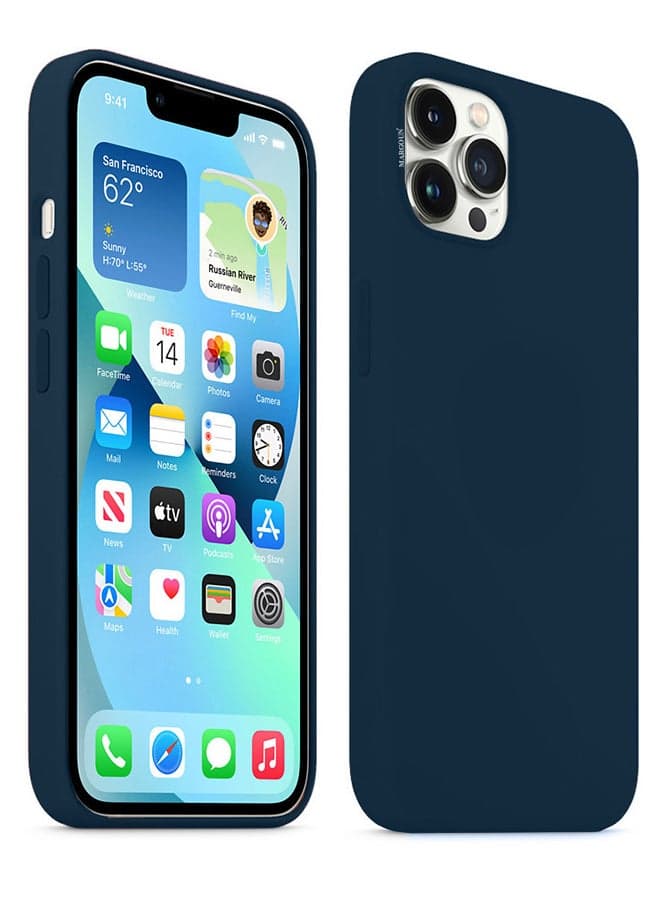 Protective Soft Silicone Case Cover for iPhone 13 Pro Max Dark Cobalt Blue