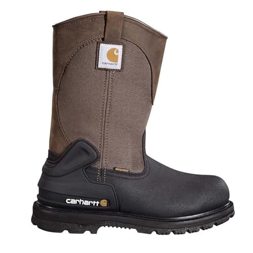 Carhartt Men's Heritage Waterproof Insulated 11" Steel Toe Wellington CMP1259, Brown/Black Leather, 14 M US