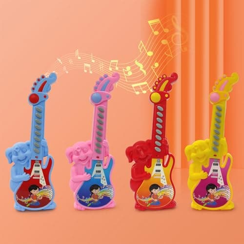 NHR Kids Musical Guitar – 8 Sound Buttons, Music Instrument for Beginners Toddlers, Fun & Educational Toy for Early Learning and Development for 1+ Years for Child (Multicolor)