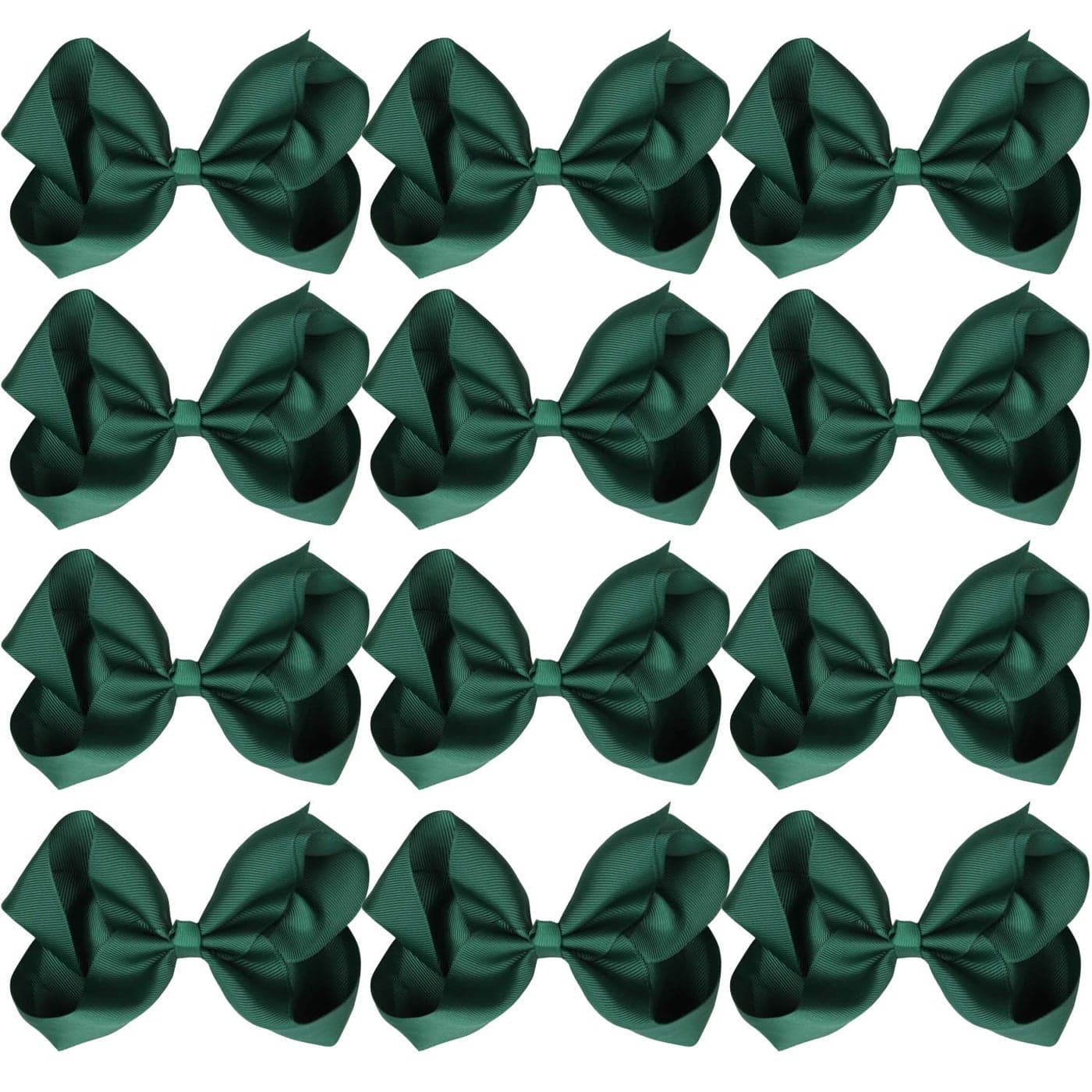 Large Boutique Hair Bows 6 Inch Cheerleading Cheerleader Cheer Bow Alligator Clips Forest Green