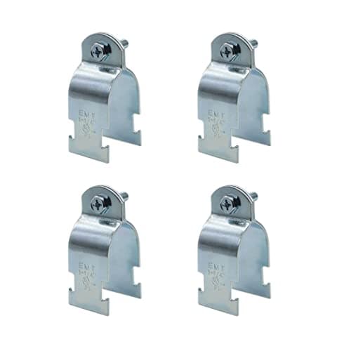 Baudelun 1-1/4" EMT Strut Clamps for Rigid Conduit and Pipe, 4 Packs Universal Steel Strut Clamps for Rigid Conduit and EMT, Standard Electro-Galvanized Assembled with Bolt and Nut