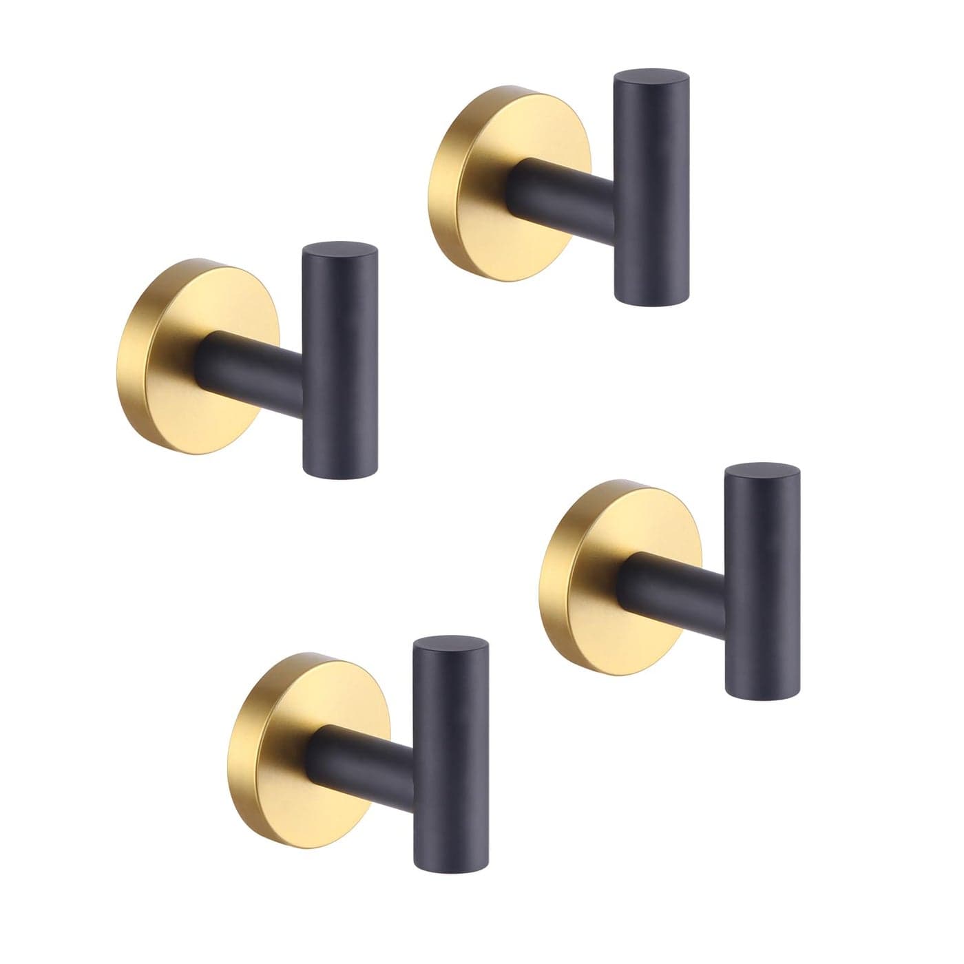GERZWY Stainless Steel Towel Hook Robe Hook Coat Hook Heavy Duty Wall Mounted Luxury Hooks for Bathroom Hotel 4 Pack Black Gold AG1307BBD
