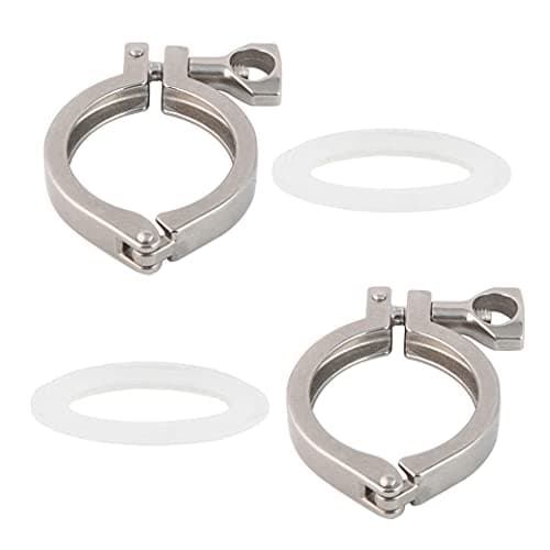 Metaland 1.5" Tri Clamp Clover, Stainless Steel Single Pin Heavy Duty Sanitary Tri Clamp Clover for Ferrule OD 50.5mm (Pack of 2)