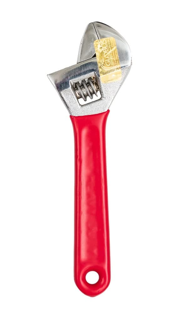 GLOBUS 293 Forged Adjustable Steel WrenchSpanner 8 200mm Chrome finish WITH SOFT PVC GRIP