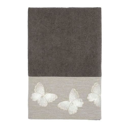 Avanti Linens Fingertip Towel Soft Absorbent Cotton Towel Yara Collection Granite