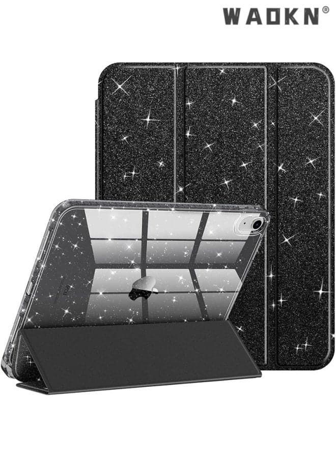 Case for iPad (A16) 11th Generation 11-inch 2025, iPad 10th Generation 10.9-inch 2022, Cute Glittering Sparkly Shockproof Cover with Crystal Clear Back and Pencil Holder, Glitter , Shock resistant, wear-resistant, and drop resistant , black .