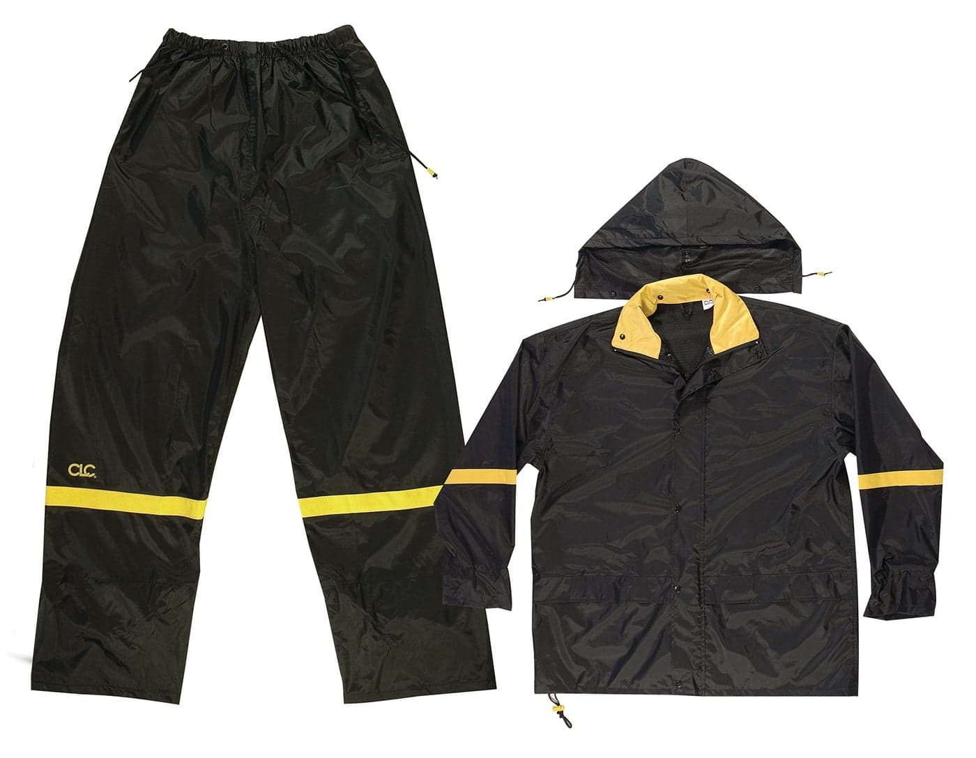CLC Custom Leathercraft Rain Wear R103L Black Nylon 3Piece Rain Suit Large