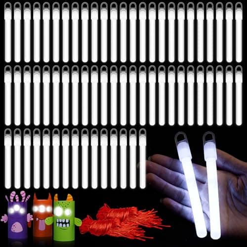 Lewtemi 50 Pack 4 or 6 Bright Glow Sticks Bulk Glow in the Dark Party Supplies Birthday and Holidays 4 InchWhite