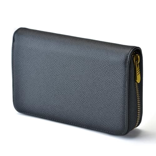 Fountain Pen Case Genuine Leather Pen Case 10 Divided Slots Black, Rollerball Pen Holder Handmade Display Organizer Zippered Pouch
