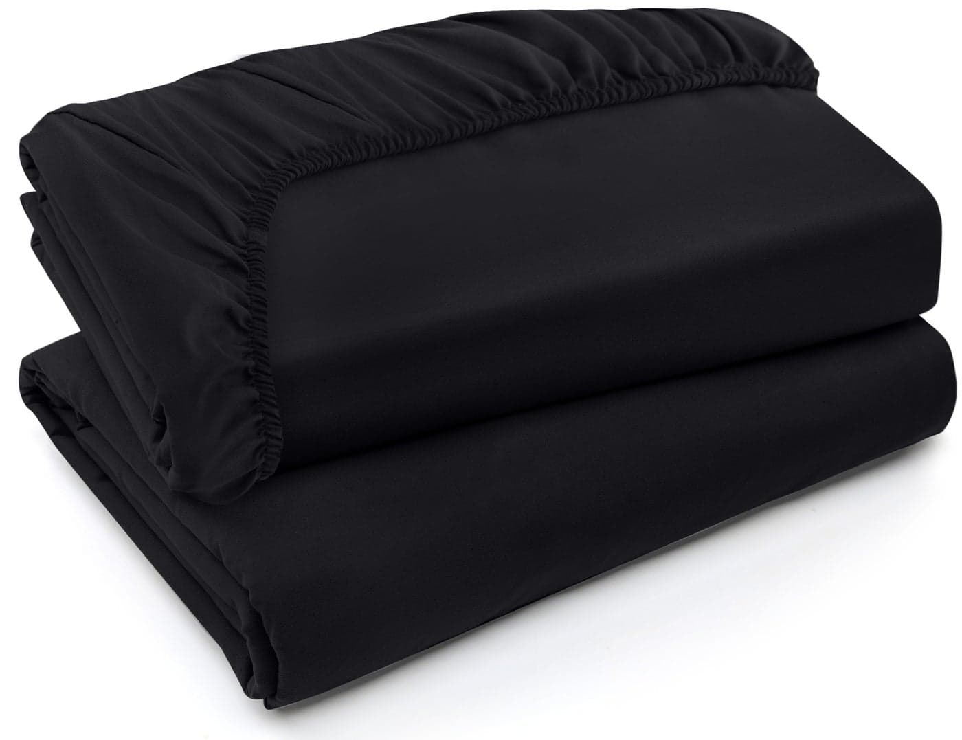Utopia Bedding Twin XL Fitted Sheets Bulk Pack of 2 Bottom Sheets Soft Brushed Microfiber Deep Pockets Shrinkage Fade Resistant Easy Care Twin XL Black