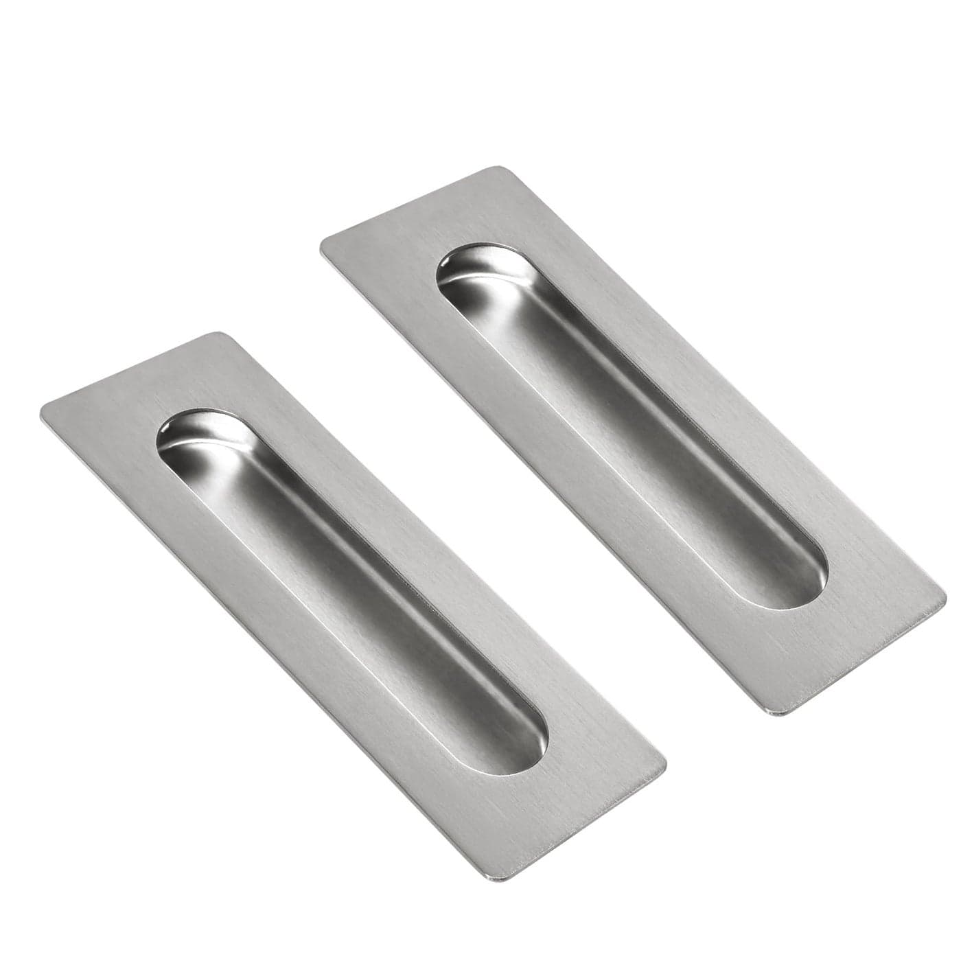 HOMOTEK 2 Pack Flush Pull 7 in Sliding Closet Door Handles Recessed Rectangular Big Handles Bypass Door Handles Large Size Satin Brushed Stainless Steel Barn Door Finger Pull Set Free of Sharp Edge