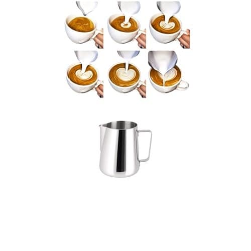 THW® Stainless Steel Milk Frothing Pitcher – 150 ML Latte Pourer Jug for Cappuccino & Coffee – Lightweight & Portable, Ideal for Home & Restaurant Use