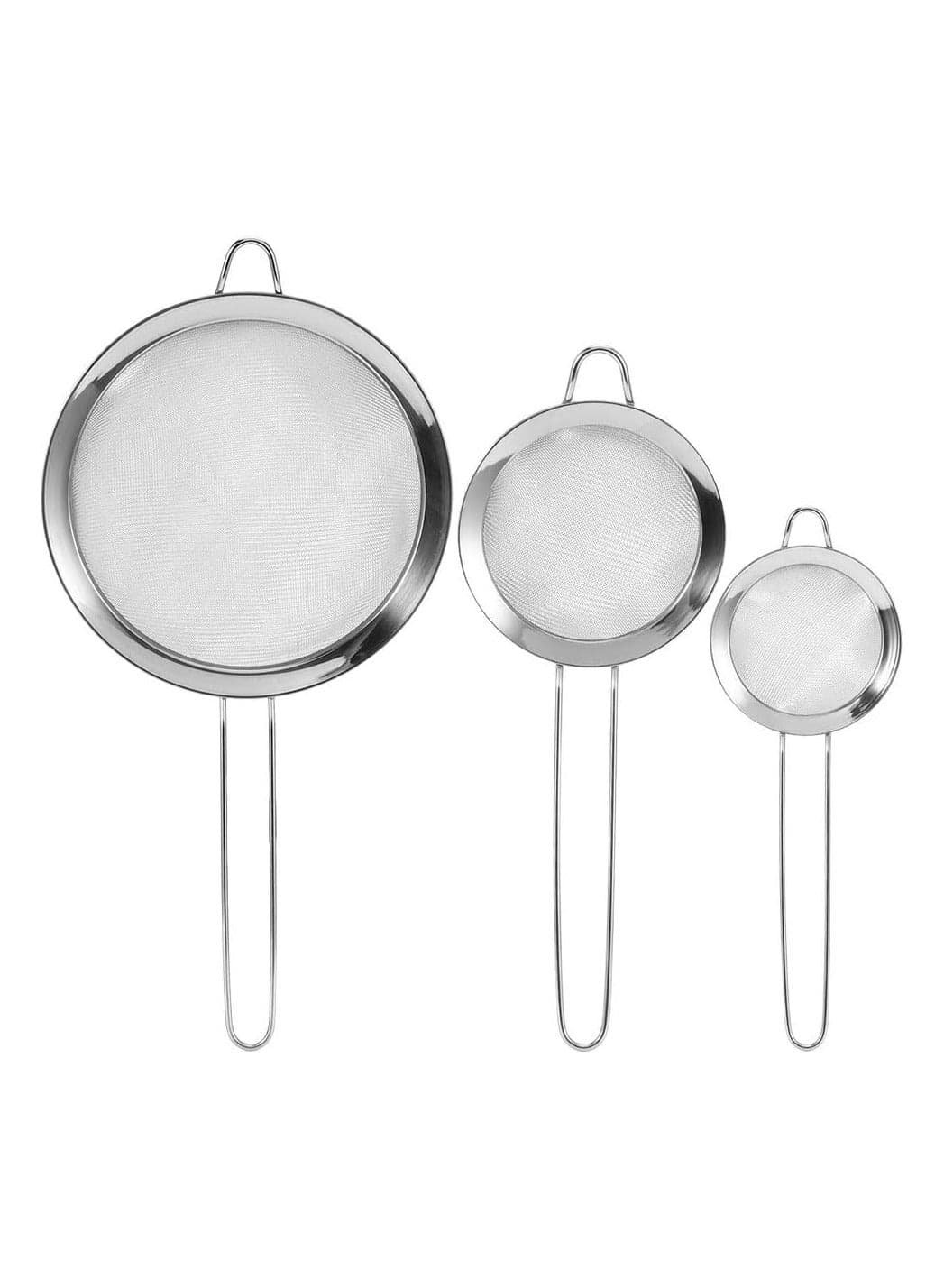 3 pcs set Stainless Steel Fine Mesh Wire Flour Colander Sifter Sieve Oil Tea Strainer