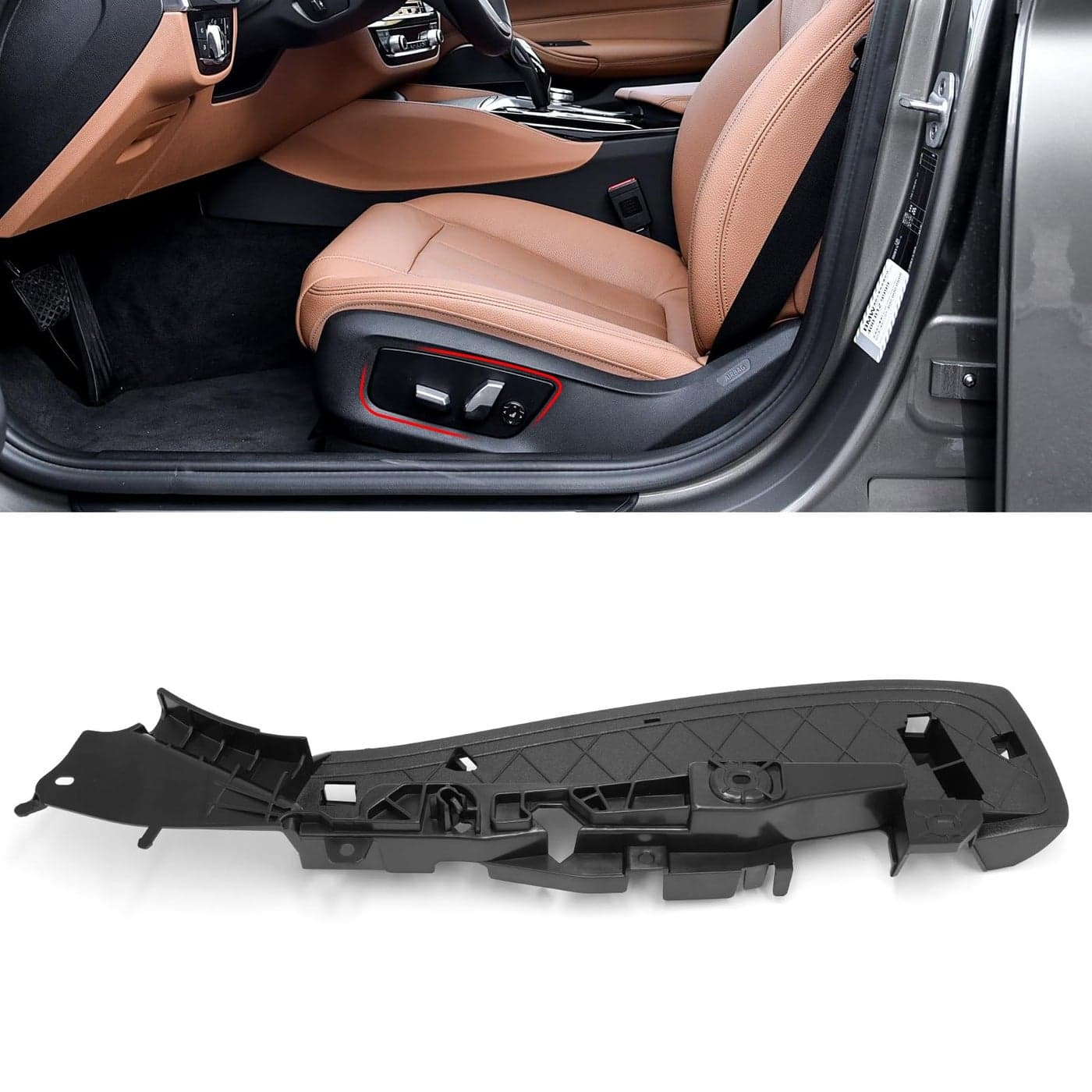 Jaronx Compatible with BMW Front Seat Track Rail Cover for 5 F07 F10 F11 G30 G316 G327 F01 F02 F03 G11 G12X5 F15X6 F16 F86 Support Seating Track Rail Cover Side Bracket for 52107317459 Left