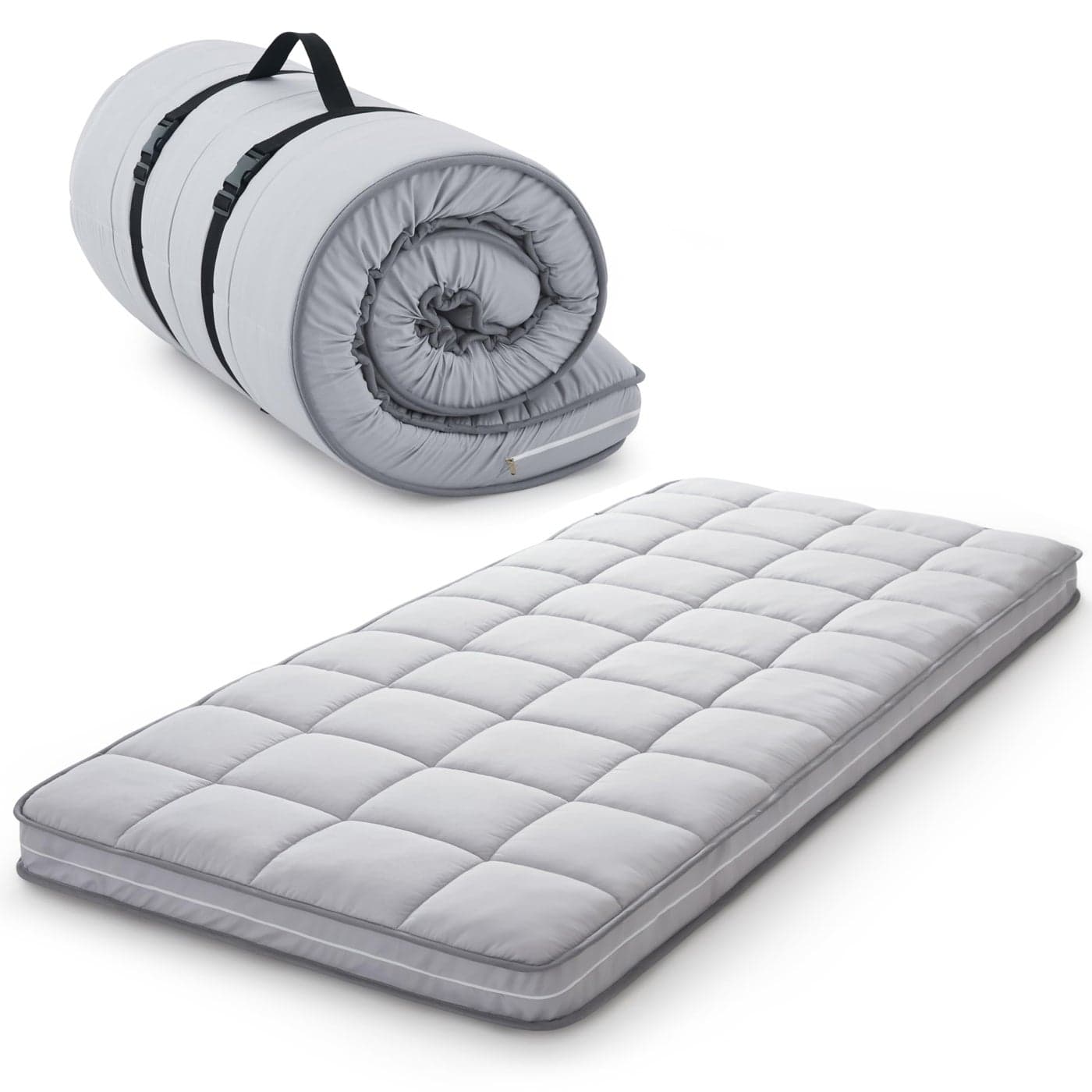 Jamdok Single Roll Up Floor MattressMemory Foam Mattress Topper for Folding Camping BedMachine Washable CoverSleeping PadPortable190X75X10cm