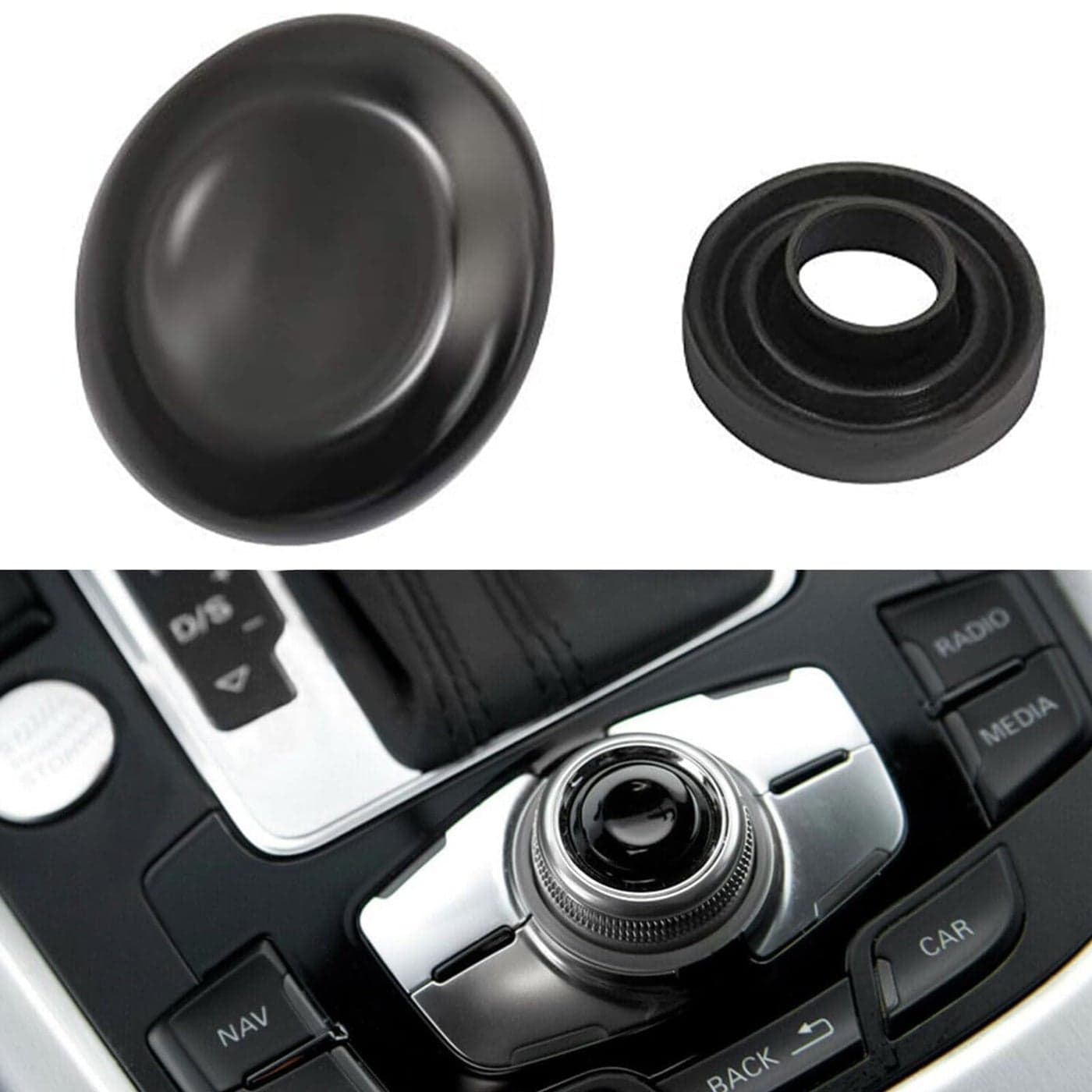 SecosAutoparts Navigation Button Joystick Console Center Button Cover 8K0998068 fit for Audi A4 Q7 S4 20082015 A5 20122015 Q5 20132015 A6 20082011 S6 20072011 A8 S8 20042010 Replace Knob