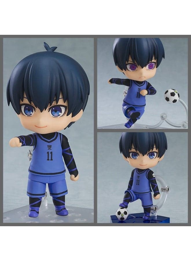 Blue Lock Chibi Yoichi Isagi Articulated Figure Cute Desk Ornament Perfect Cheerful Birthday Gift Ten Centimeters