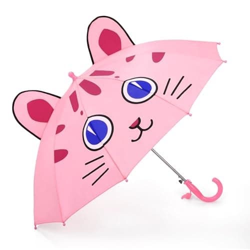 decalsweet Kids Umbrella Children Pop Up Travel Umbrellas Lightweight Cute Canopy for Girls Boys Easy PushPull for Little Kids