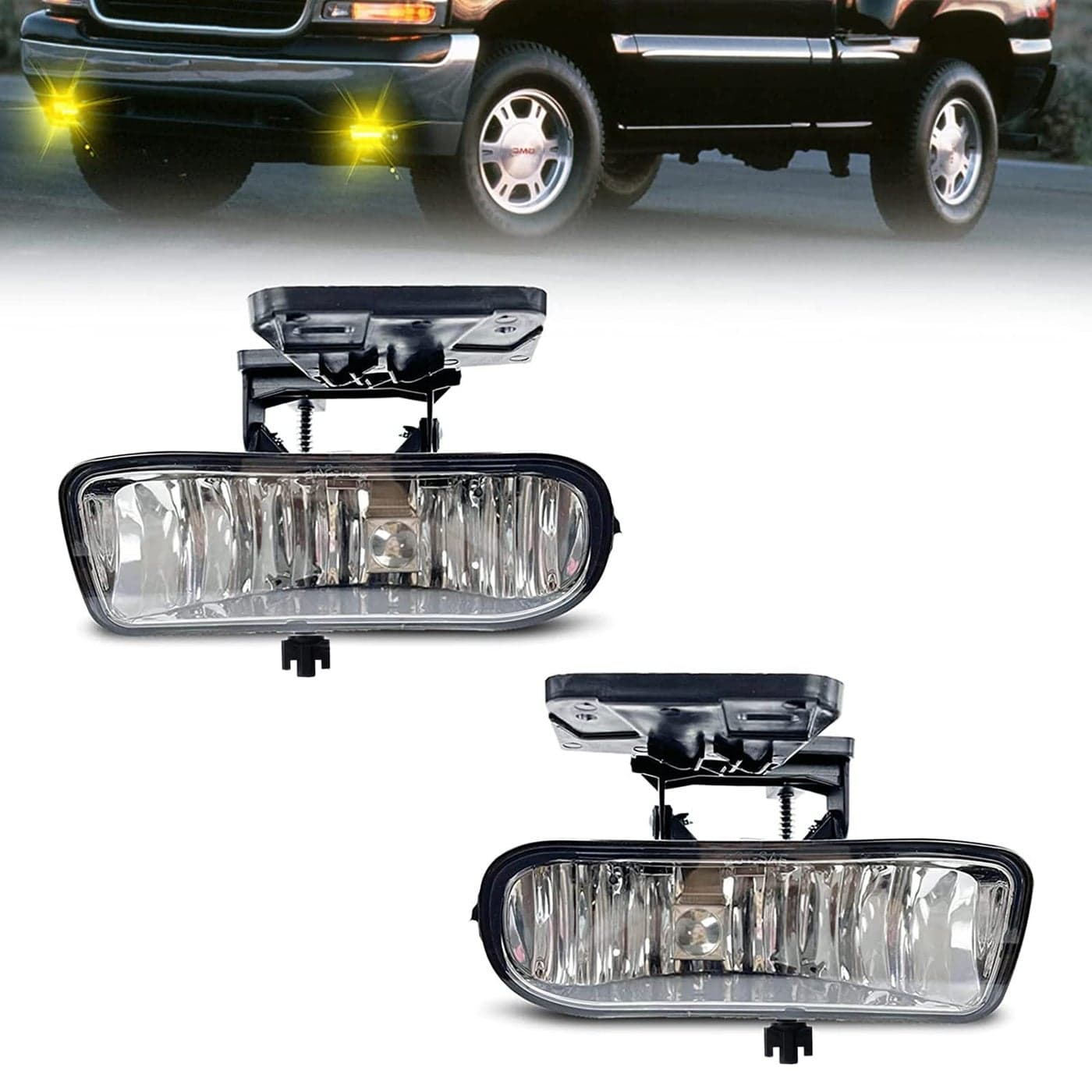 Fog Lamp Compatible with 19992002 Sierra 2000 2001 2002 2003 2004 2005 2006 Yukon Driving Fog Lights Clear Lens