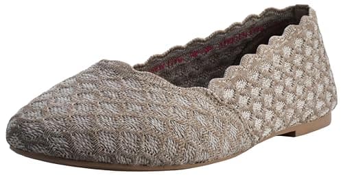 Skechers womens Cleo Honeycomb Ballet Flat Dark Taupe 85 US