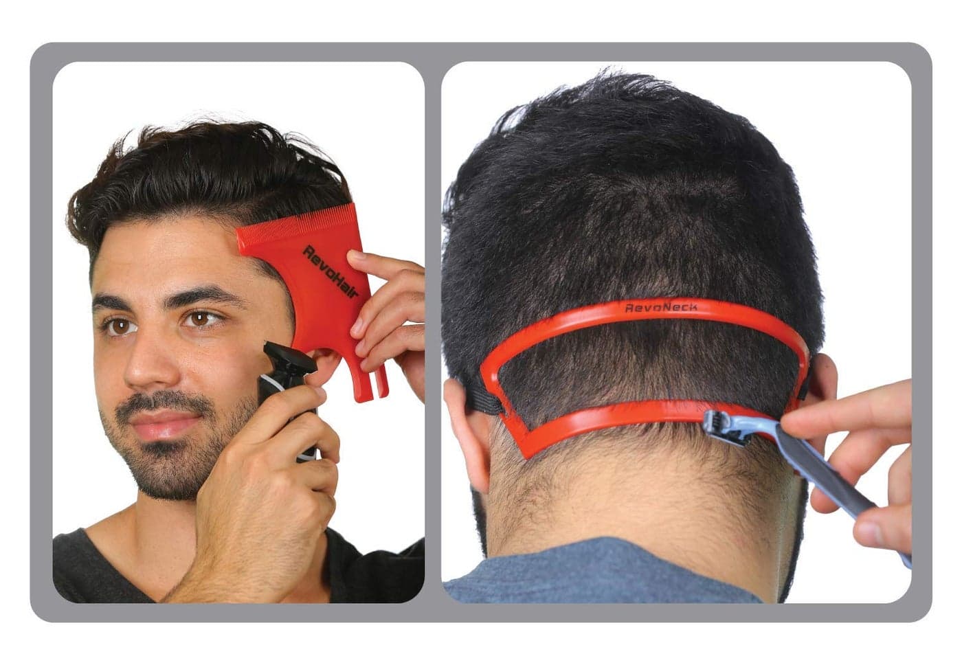 RevoHair RevoNeck Haircut Tools Hairline Shaping and Neck Hair Shaving Template Set For Perfect Lineup Edge Up One Size Fits All Grooming Kit Used WClippers or Trimmers Barber Supplies