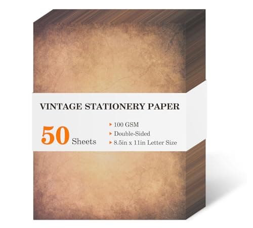 50 Sheets Vintage Scrapbook Paper 85 x 11Old Looking Antique Aged Printer PaperLetter Size DoubleSided Stationary Writing Paper for Printing Writing LettersStationery Paper