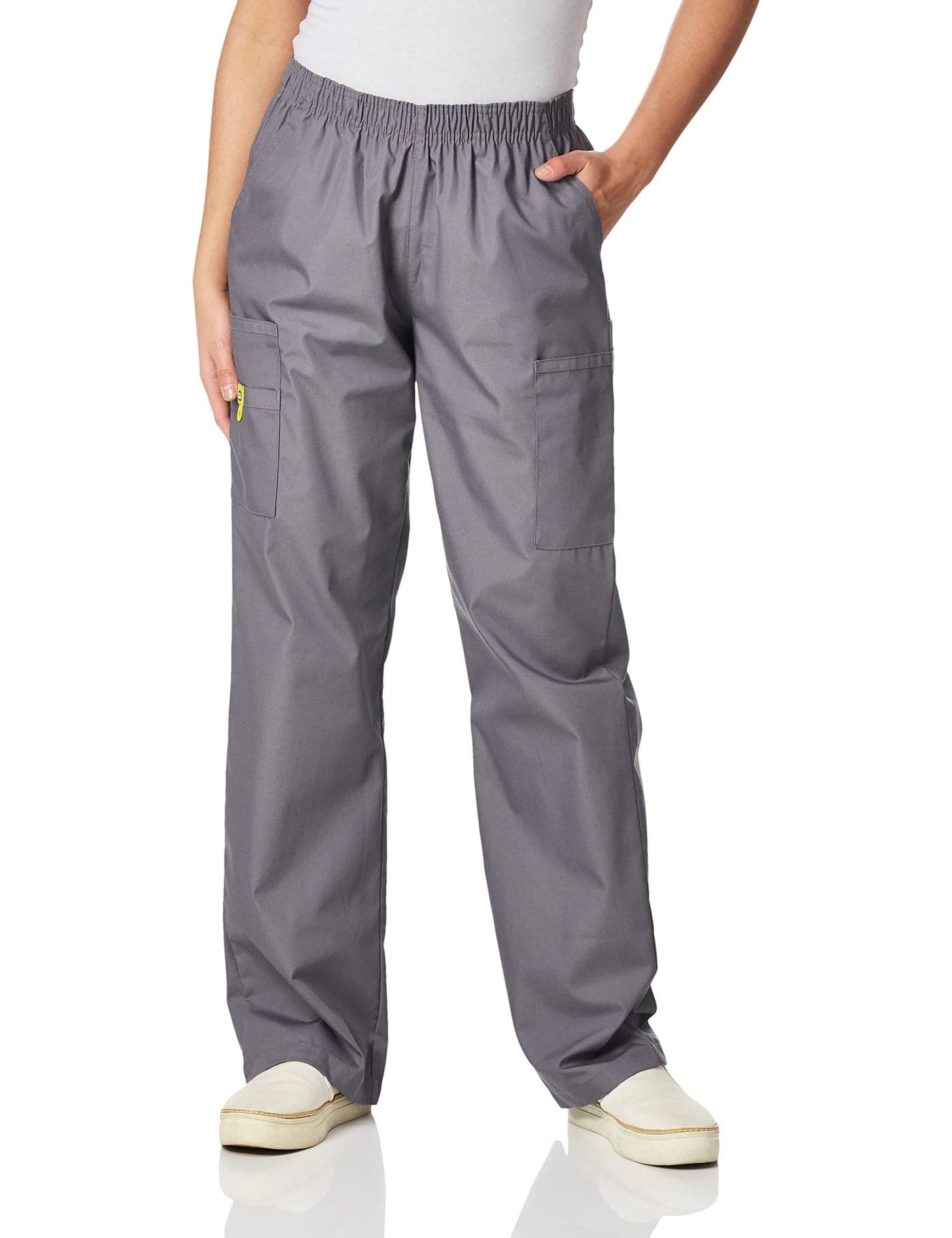 WonderWink Women's Quebec Full Elastic Cargo Pant, Pewter, 3X/Tall