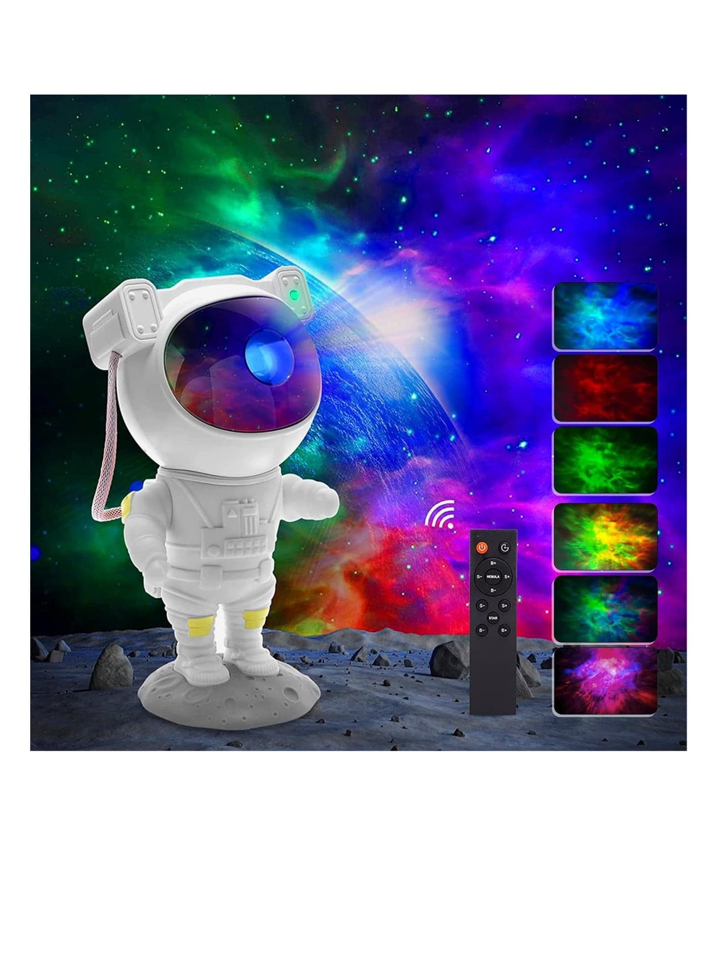 DEROVAN Galaxy Astronaut Star Projector Night Light – 360° Rotating Nebula Lamp with Timer & Remote Control, Adjustable Star Projection, Ideal for Kids, Adults, Baby Bedrooms, Party Rooms & Game Rooms