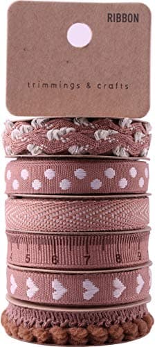 Assorted Ribbon for Crafts Hair Ribbons for Girls Fabric Ribbon Thin Ribbon Grosgrain Ribbon Craft Ribbon Ribbon for Bows Ribbon for Hair Ribbon for Hair Bows Cloth Ribbon Decorative Trim Cinnamon