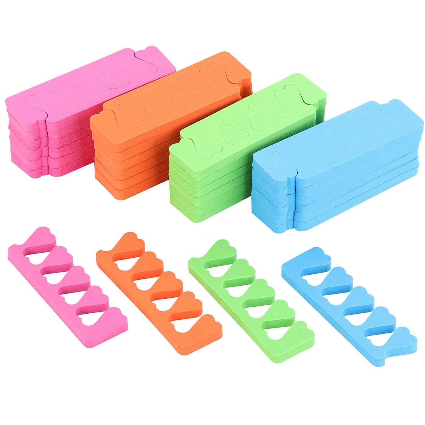 48pcs Sponge Toe Separators Pedicure Set for Nail Polish Premium Nail Art Painting and Polishing Tool Kit 4 Funy Color