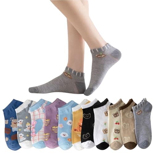 NICSY New Desigen Girls Women’s Comfort Ankle Length Socks No Show Low Cut Socks Multicolor (Free Size Pair Pack) (PACK-12 Printed Socks)