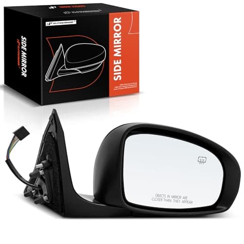 A-Premium Passenger Side Power Door Mirror - Compatible with Toyota Avalon 2011-2012 - Heated Manual Folding Black Outside Rear View Mirror w/Turn Signal - Replace# 8791007063C0