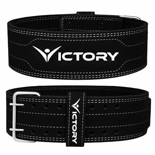 VICTORY Leather Multipurpose Weight Lifting & Abdomen Support Belt for Back Support - Comfortable & Durable for Weightlifting, Gym, Workout, Bodybuilding - Lumbar Back Supporting Belt - Black (XL)