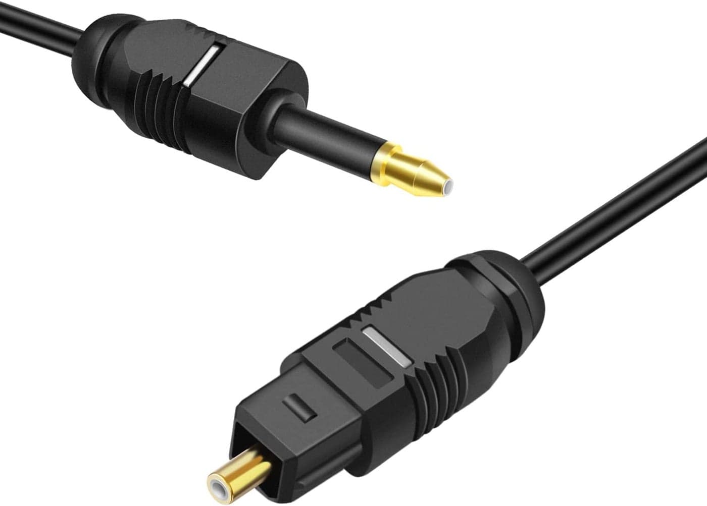 ETZIN Mini Toslink to Toslink Digital Optical Audio Cable - Standard Toslink to Mini Toslink Male Plug Connector Adapter Converter Jack Wire Cord (1M)