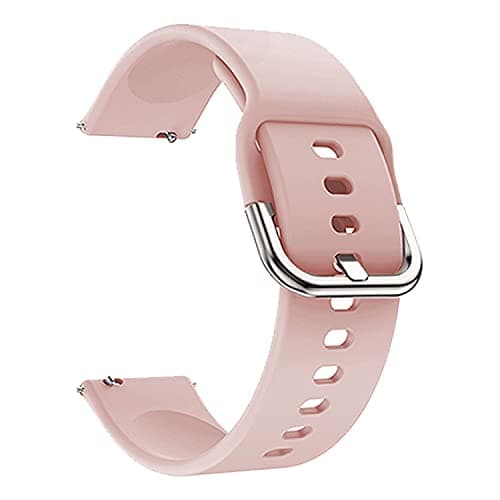 ACM Watch Strap Silicone Belt 20mm Compatible with Amazfit Gts 2 Mini Smartwatch Sports Hook Band Creame Pink