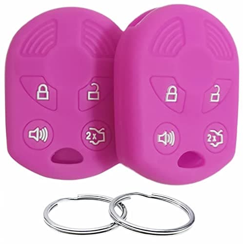 REPROTECTING Silicone Rubber Key Fob Cover Compatible with 20022017 Ford CMax Edge Escape Expedition Explorer Five Hundred Flex Focus Freestyle Fusion Mustang Taurus Transit Connect Purple Purple