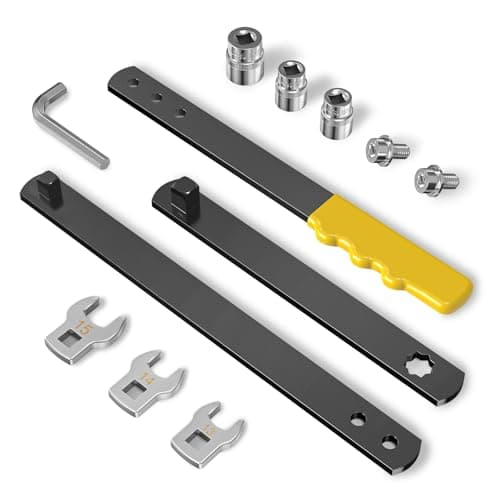 Buhobha 11PCS Universal Serpentine Belt Tool Kit, 3 Sockets (15,16,18mm) & 3 Die Wrench (13,14,15mm), Tensioner Wrench & Belt Removal Tool for Auto Repair, Maintenance & Pulley Release