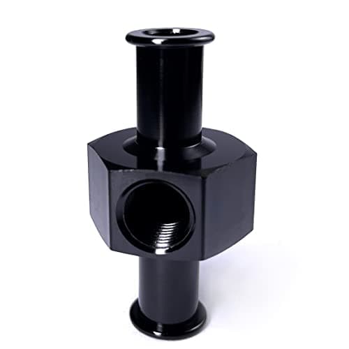 Aluminum Inline 38 Hose Barb Fittings 18 NPT Fuel Pressure Port Fuel Line Adapters Black